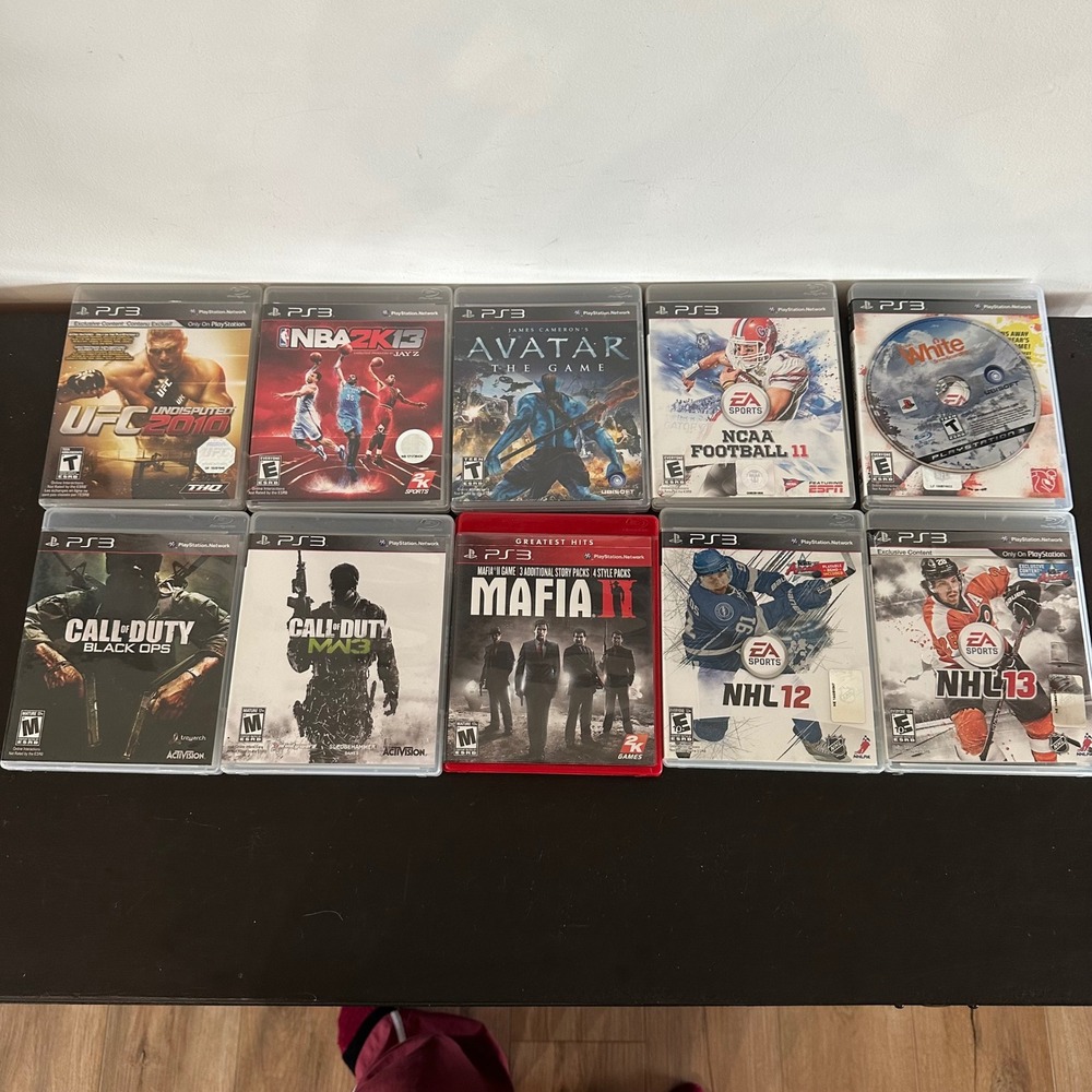 PlayStation 3 Game Lot of 10 Call of Duty Mafia II NCAA Football 11 NBA 2K13 PS3